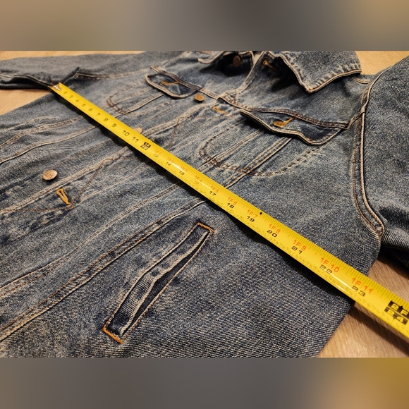 Vintage Lee Denim Jacket Blue Jean Trucker Mens Size Large - Picture 10 of 11